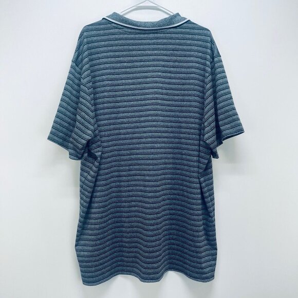 Nike Golf Dri Fit Polo Shirt Size 2XL Men’s Striped Gray Logo Short Sleeve New - Picture 9 of 9